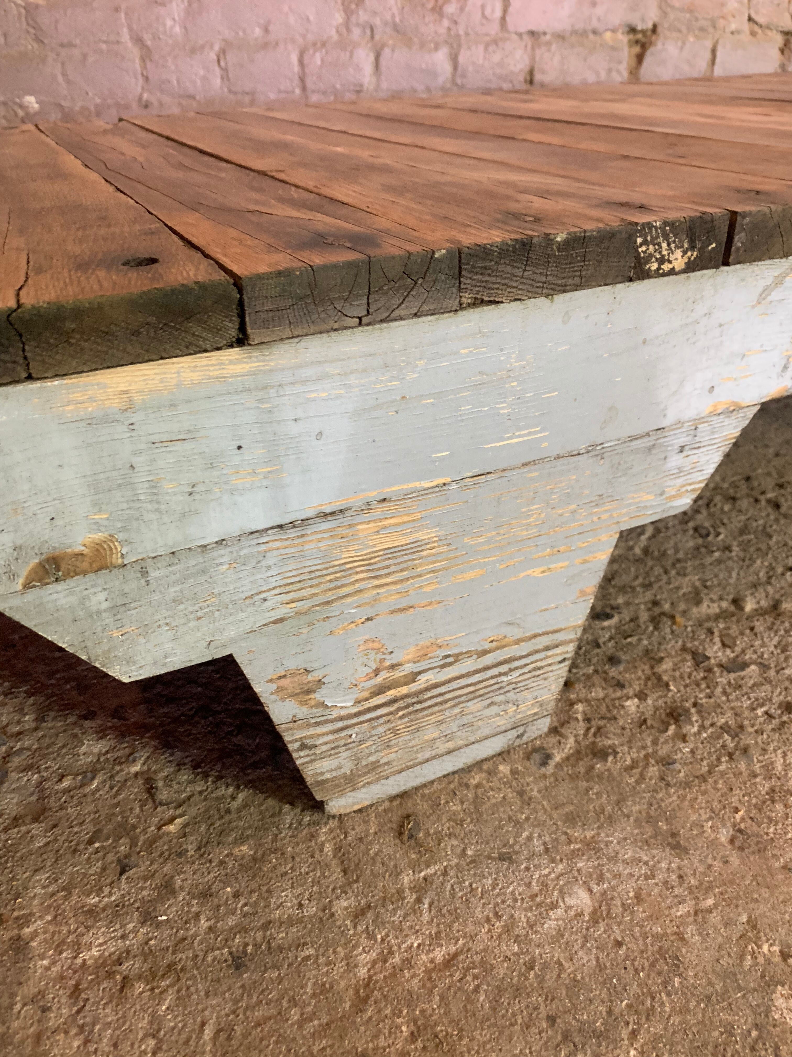 Industrial wooden coffee table