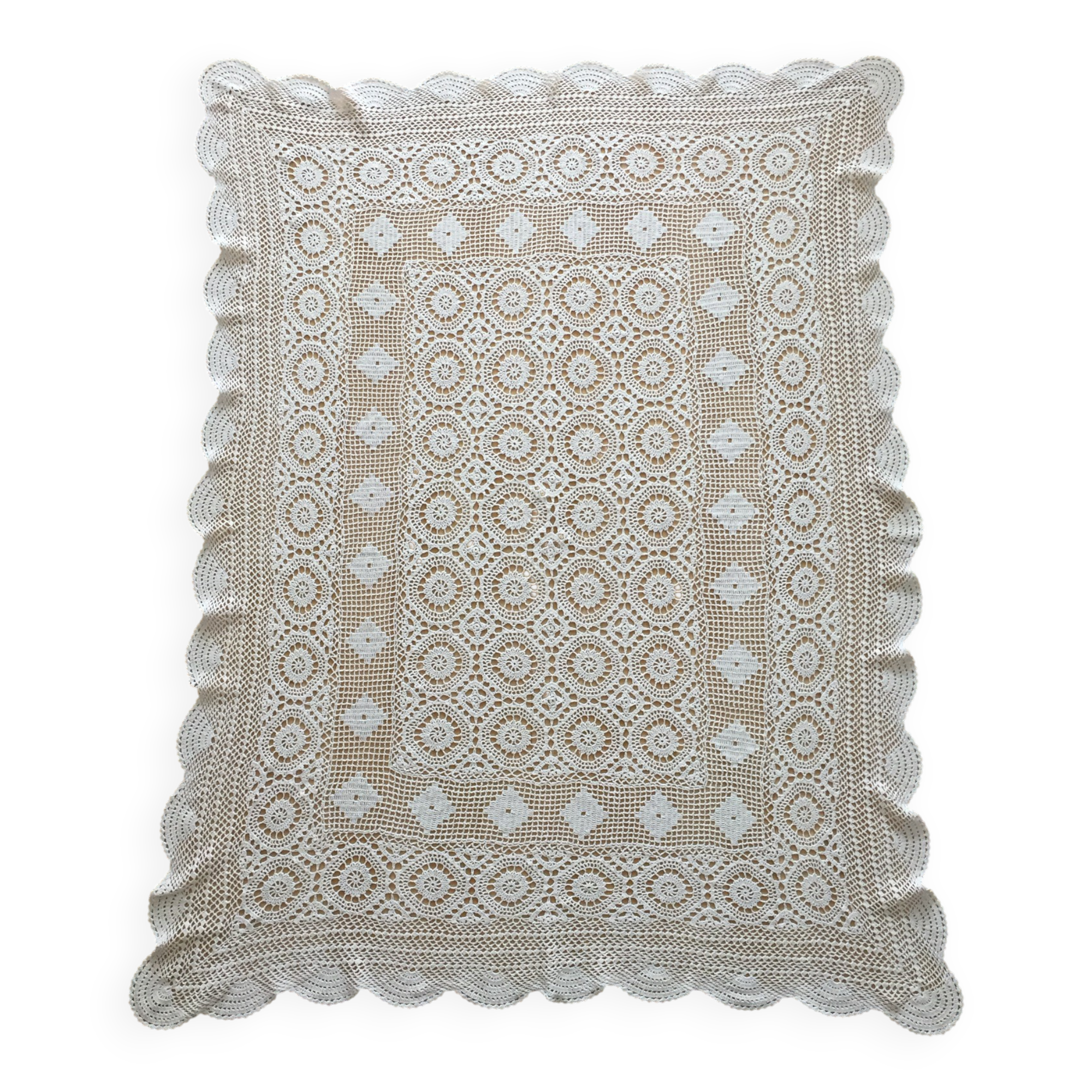 Vintage rectangular crochet tablecloth