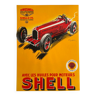 Affiche lithographie "Shell huiles pour moteurs" Automobile, Geo Ham 70x100cm 80's