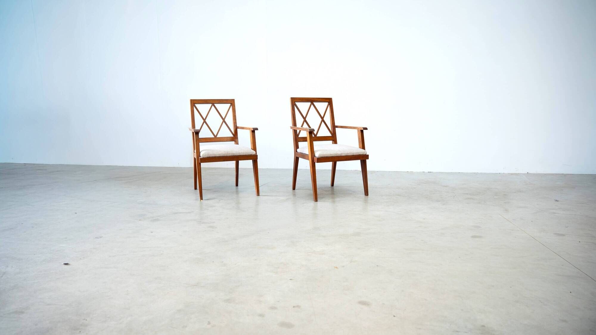 Set of two early French lounge chairs