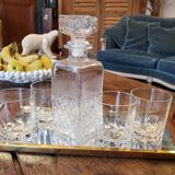 Carafe in chiseled glass 60's