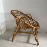 Chaise de salon pour enfants en rotin Vintage