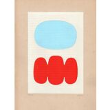 Collection of 9 abstract collages on paper - signed eawy