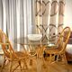 Smoked glass rattan table + chairs
