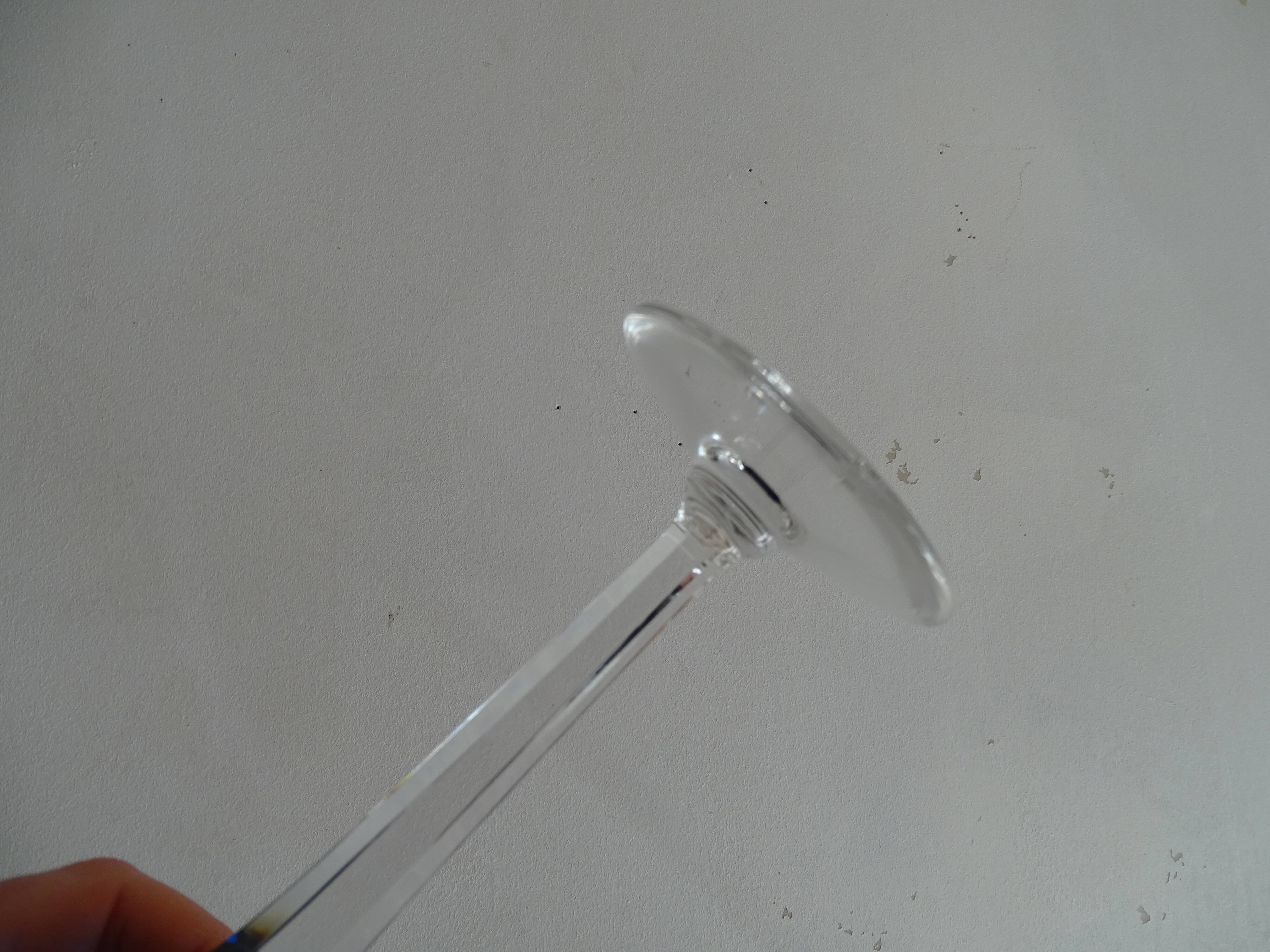 6 Roemer Saint Louis wine glasses in colored lined cut crystal signed