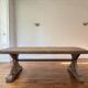 Antique solid oak farmhouse table with star legs - length 200 cm