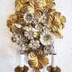 S.Salvadori Wandlampe vergoldet ersilbert Blumenmuster