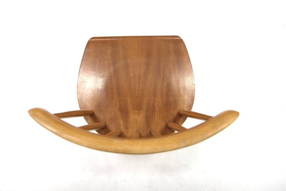 Chaise scandinave "Pinnstol" en teck et en hêtre, Suède, 1960