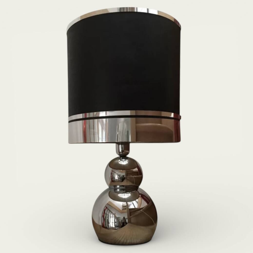 Space lamp, eglomisé glass, Italy, 1970.