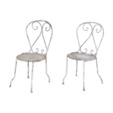 Two iron garden chairs 1950