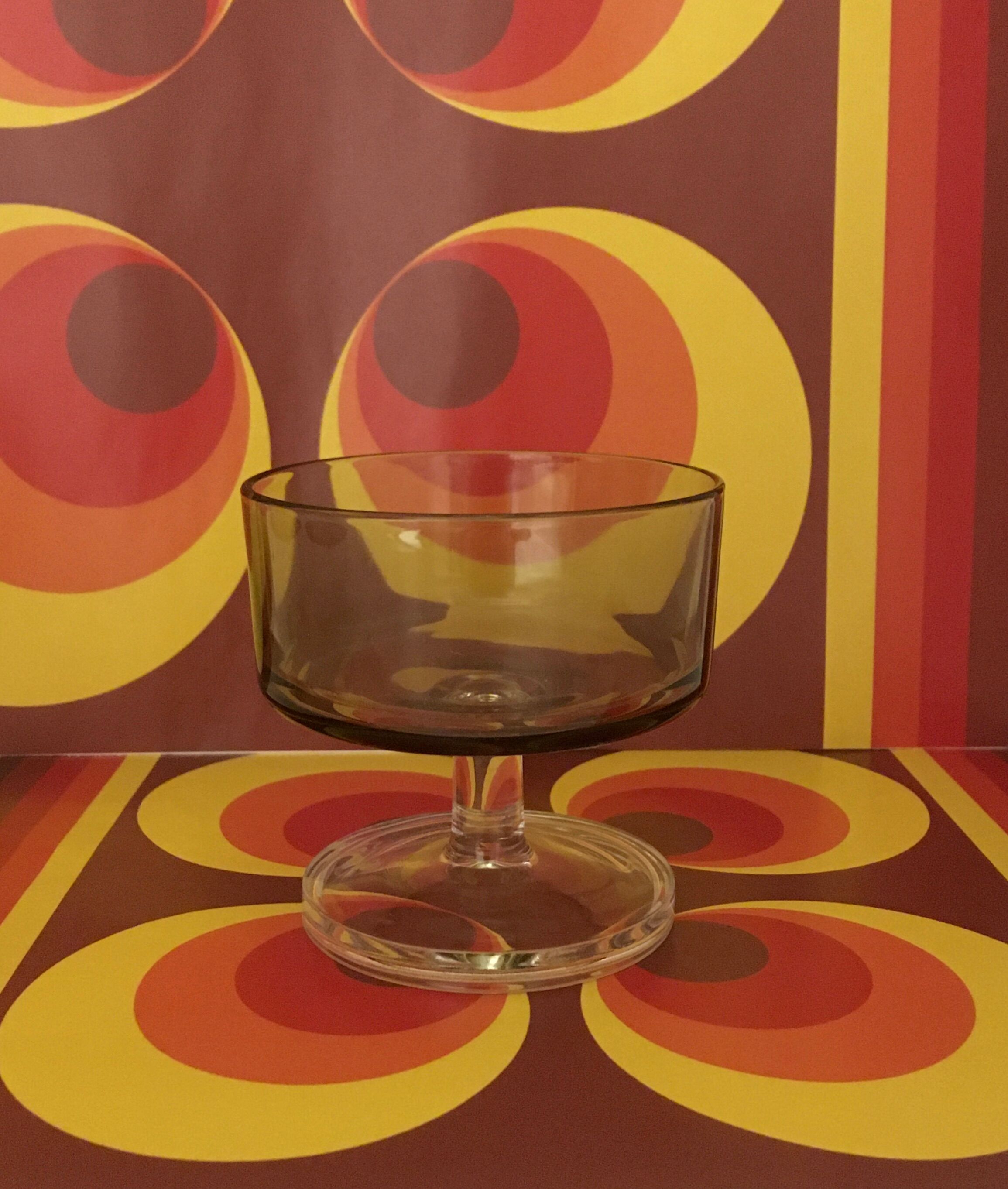 Glasses or cups amber glass 70s