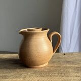 Vintage brutalist stoneware pink wine cooler pitcher H19