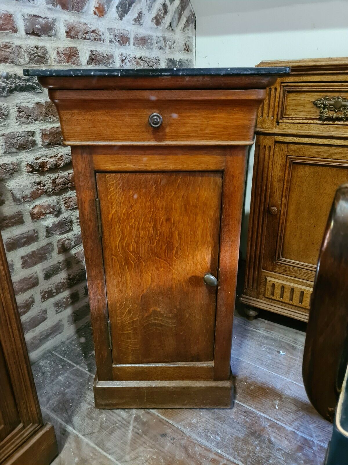 Louis Philippe oak bedside