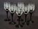 Set of 6 two-tone liqueur glasses with engraved glass foot