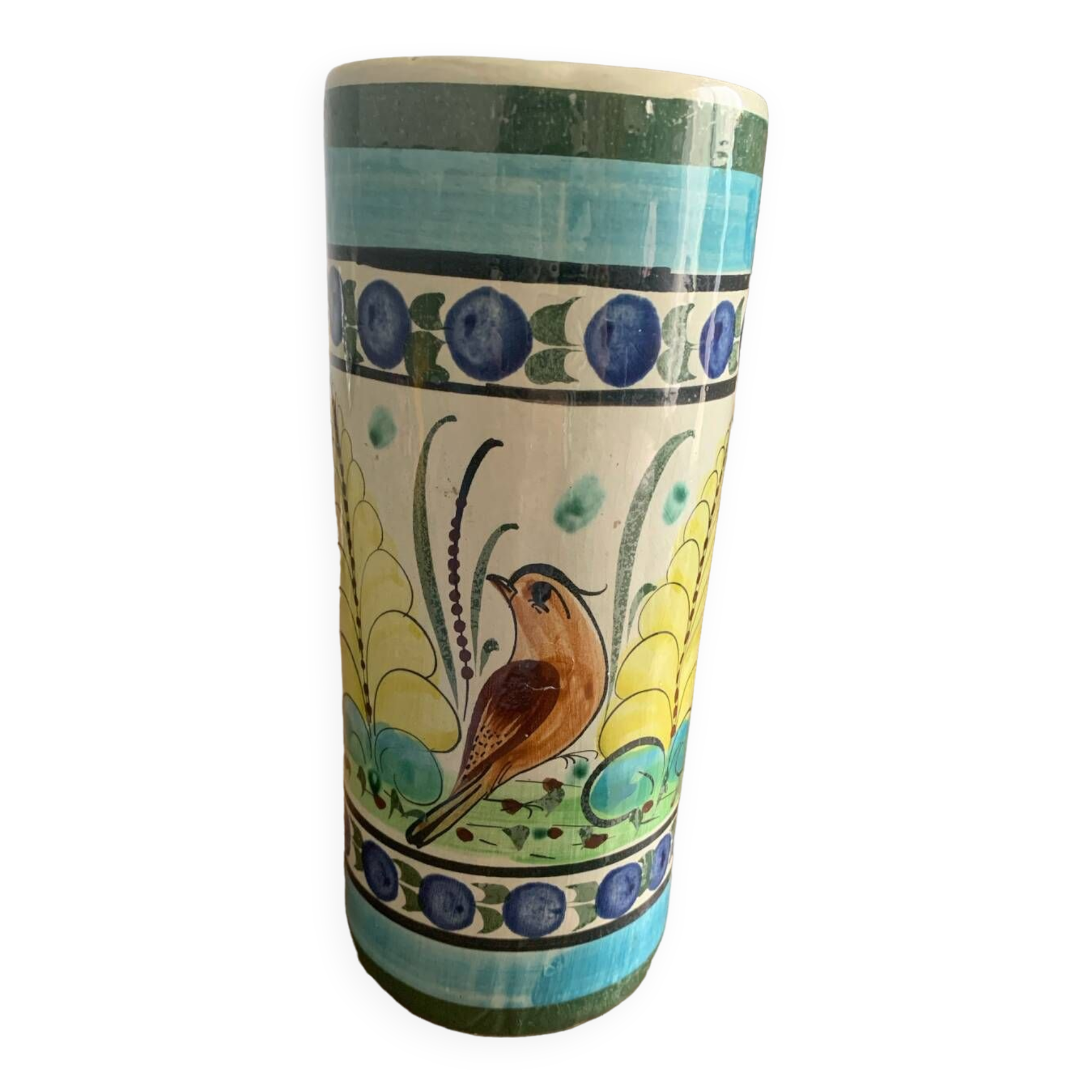 Tonala Mexico Bird Decor Vase
