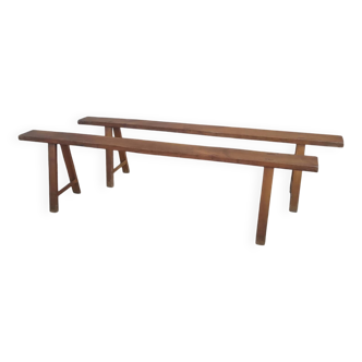 Paire de bancs de ferme 183 cm