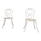 Ensemble de deux chaises de jardin sculpturales françaises