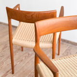 Paire de chaises de salle à manger modèle 57 par Niels O. Møller en teck