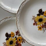 Antique Digoin earthenware dessert plates