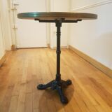 Jeanette bistro table d70 cm enamelled tray surrounded brass brushed molded foot tripod black cast