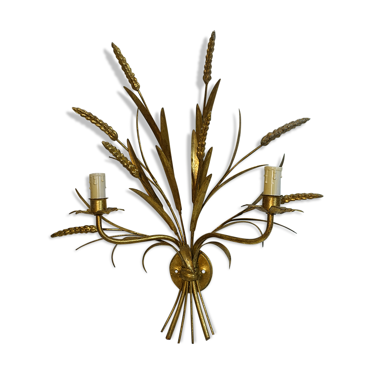 Wall lamp in gilded metal sheaf of wheat 1970s