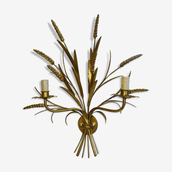 Wall lamp in gilded metal sheaf of wheat 1970s