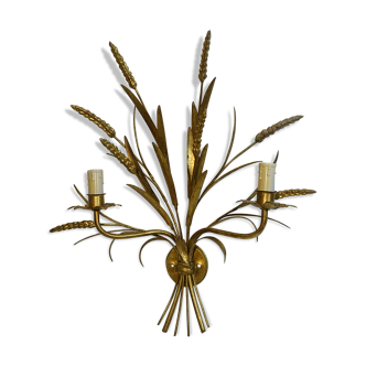 Wall lamp in gilded metal sheaf of wheat 1970s