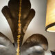 Large lily flower wrought iron wall light from the 1960s.