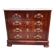Commode ancienne avec plateau en marbre et placage en acajou