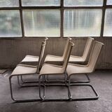 Set of 6 Tecta WK 724 Cantilever Chairs in Metal and Cream Wicker – 1980s