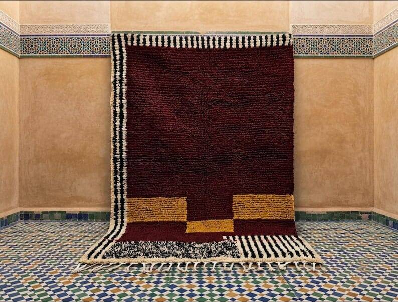 Handmade traditional pure wool rug 2/3 m