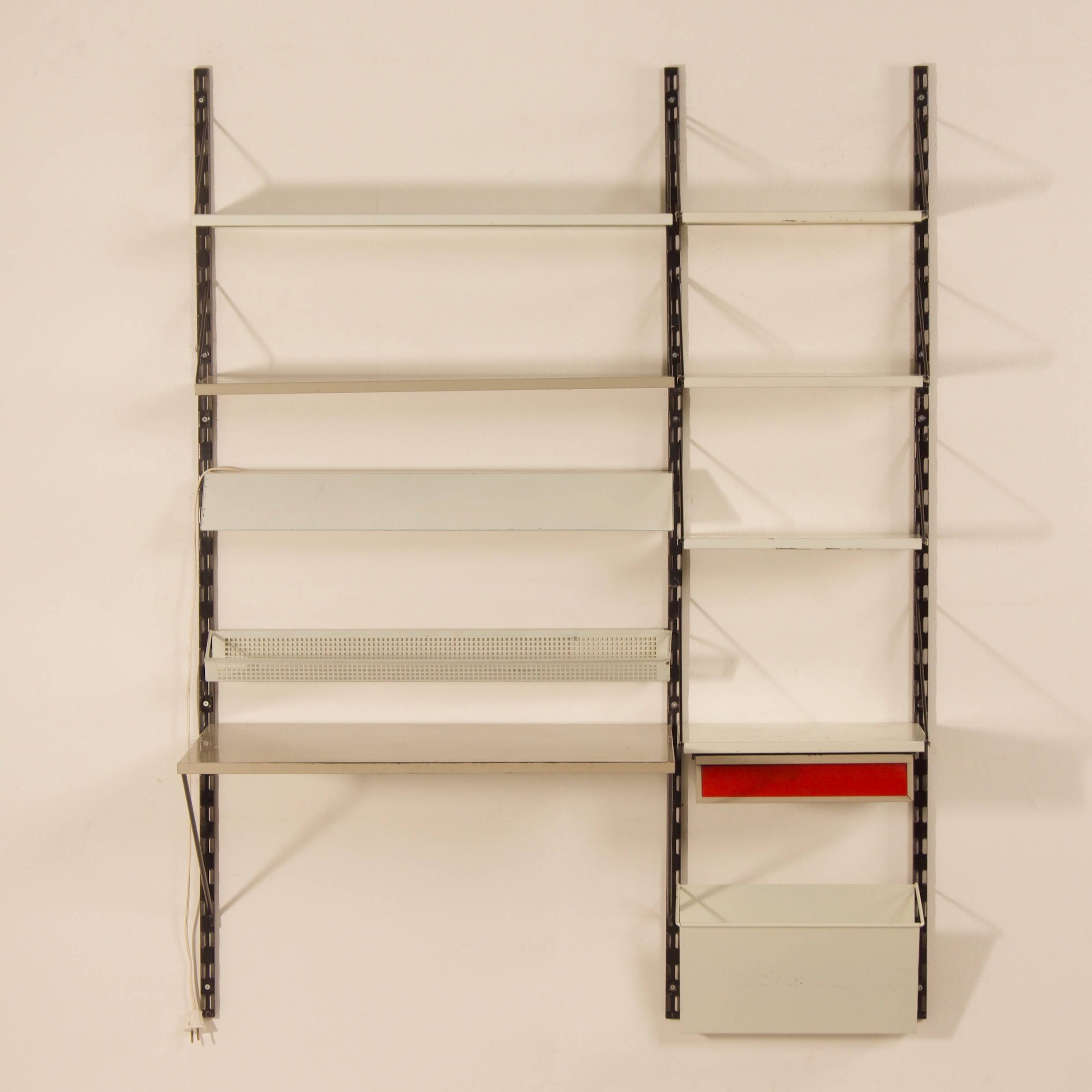 Pilastro Wall System by Tjerk Reijenga with Desk and Magazine Holder, 1960s