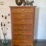 Semainier, commode 7 tiroirs en bois massif