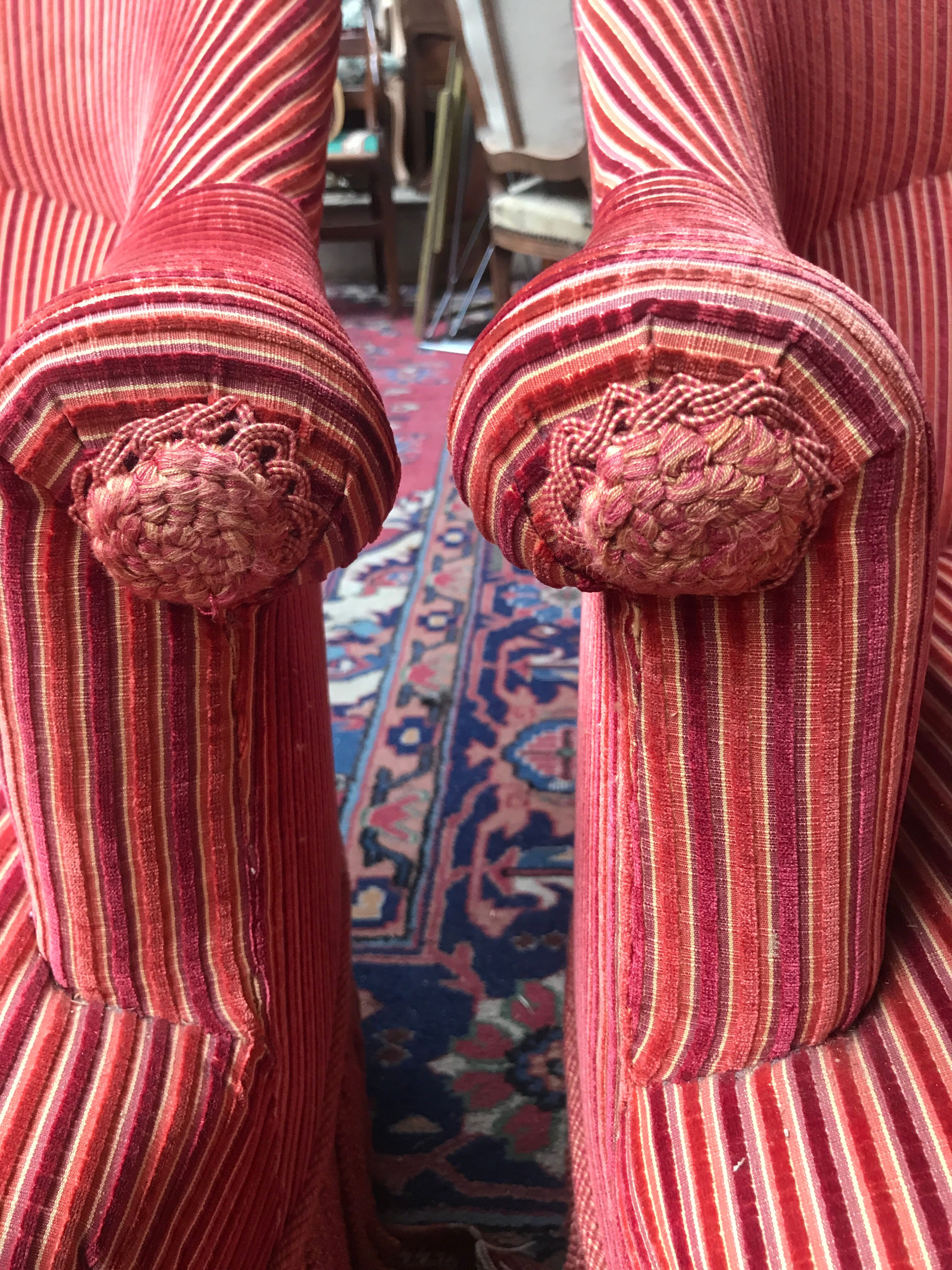 Paire de crapauds tissu velours  1950