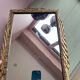 Rare striped Art Deco antique wooden mirror