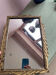 Rare striped Art Deco antique wooden mirror