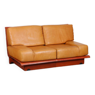 2-seater leather sofa by Gérard Guermonprez, 1970
