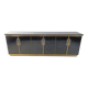Vintage Black Lacquered and black glass credenza, 1980s
