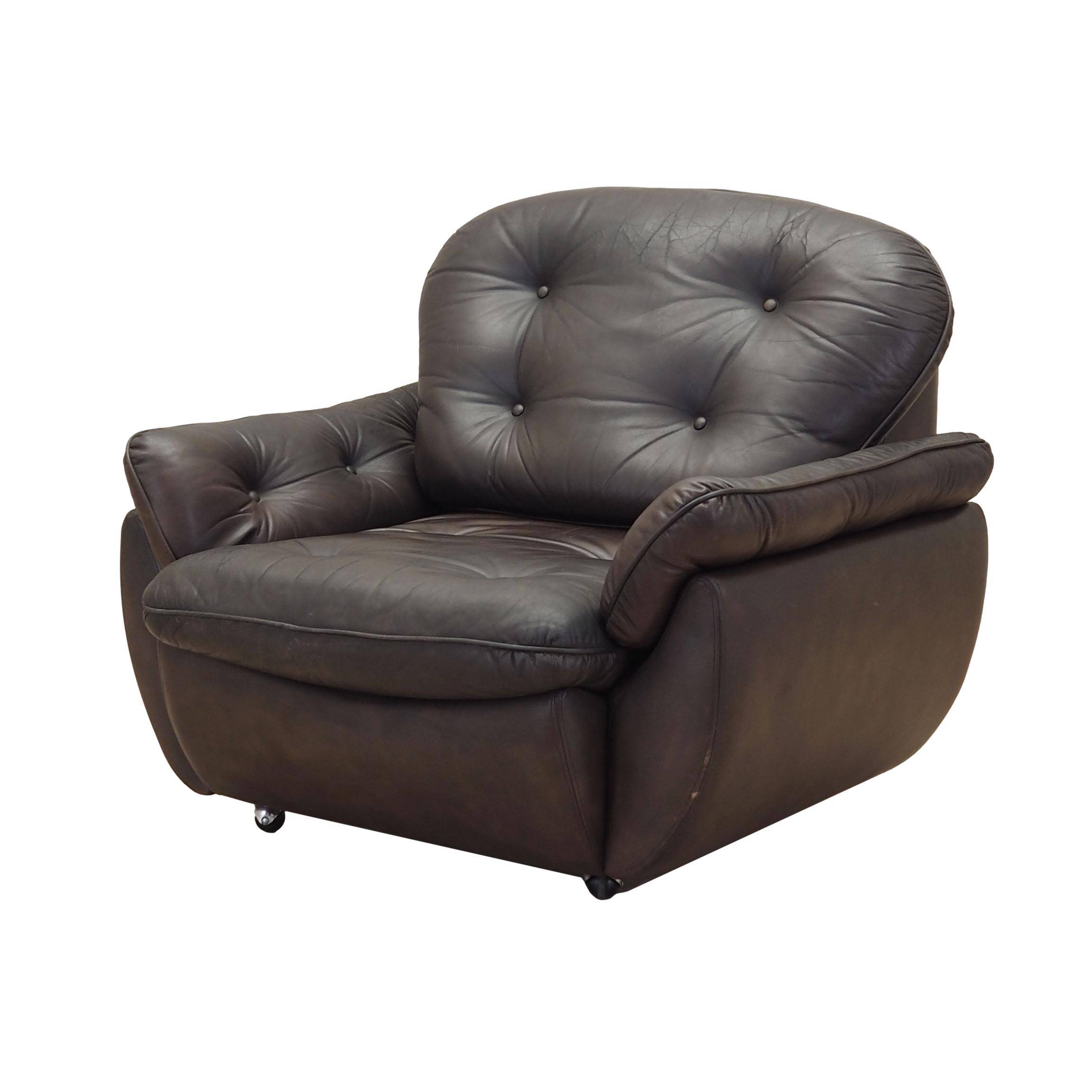 Armchair with castors, Italian design, 1970s, production: Italy