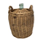 Demijohn type canister covered in wicker