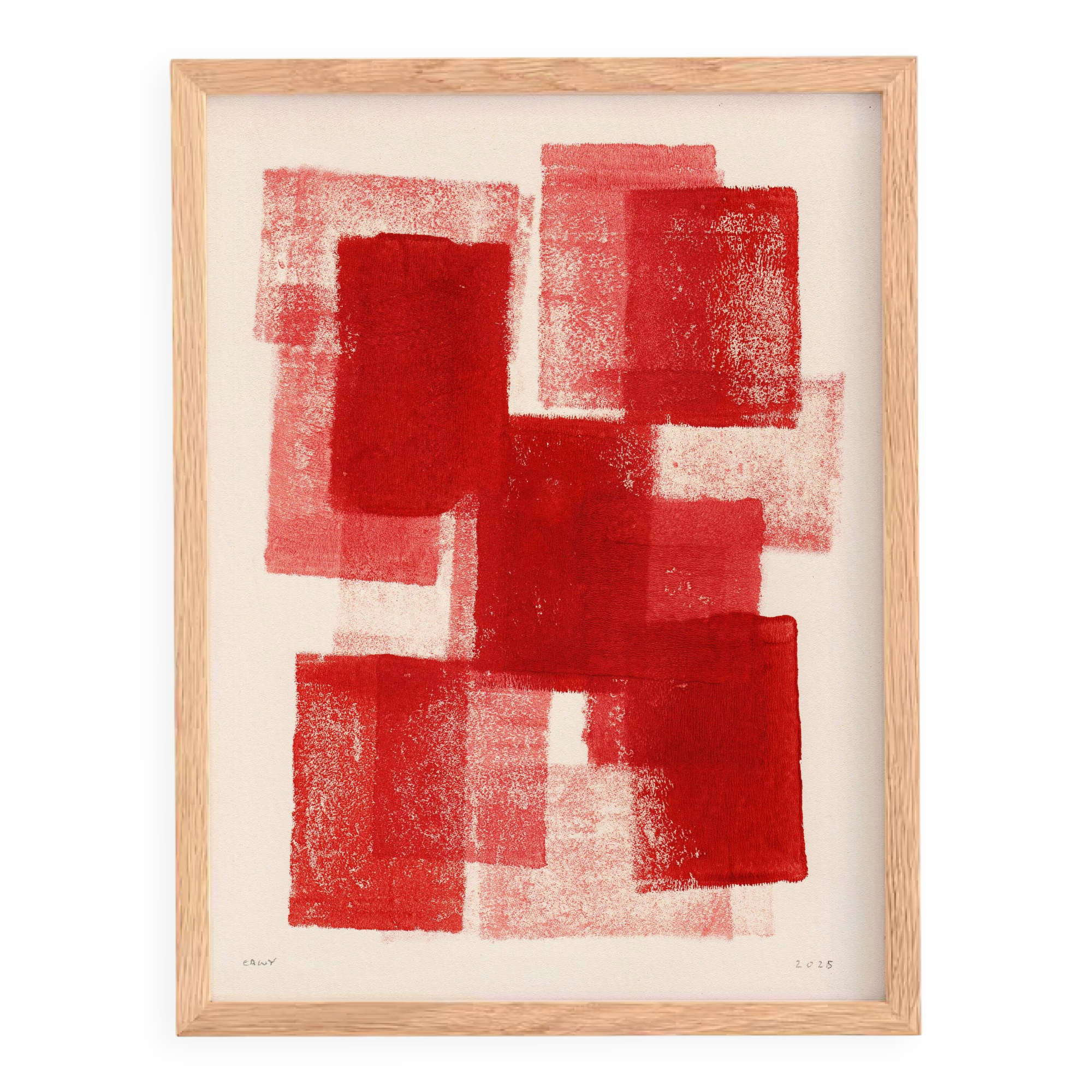 peinture abstraite 30x40cm illustration rouge signée eawy