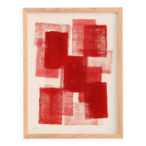 peinture abstraite 30x40cm illustration rouge signée eawy