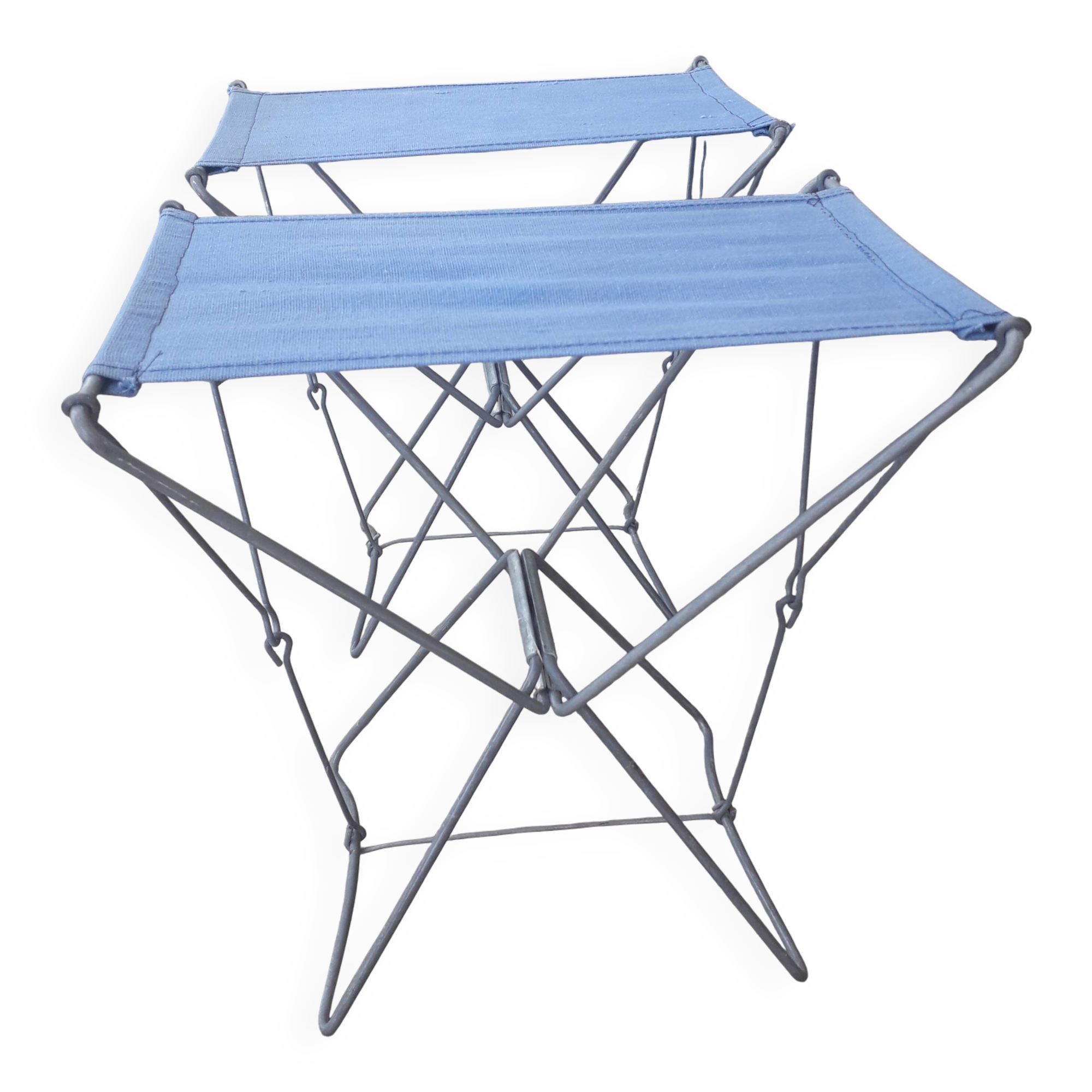 Tabouret pliant pêche ou camping. Années 60