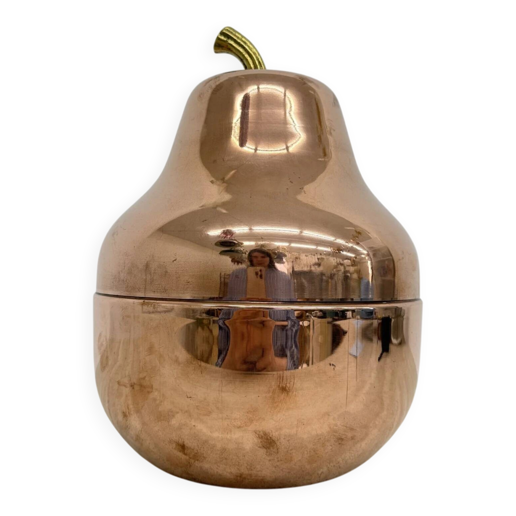 Vintage Raymor large pear-shaped copper champagne and wine cooler, Italy 1970s