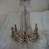 Napoleon III chandelier with crystal pendants, signed Portieux 19th century