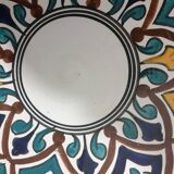 Grand plat à couscous ancien en grès ceramisé et émaux