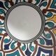 Large old couscous dish in ceramic stoneware and enamels