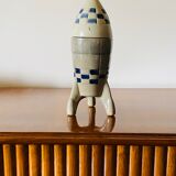 Ceramic rocket, spaceship bottle, France 1940s-1950s