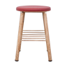 Tabouret vintage tabouret en fer assise skaï rouge tabouret industriel, tabouret d'appoint, stool