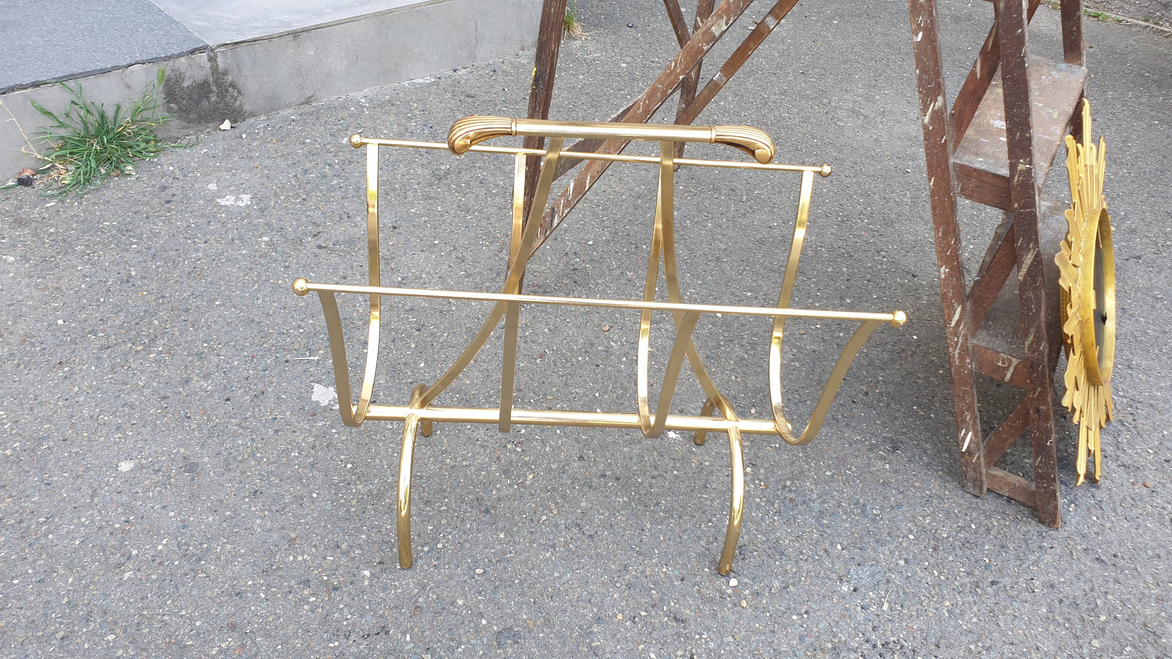 Seventies magazine holder welded brass